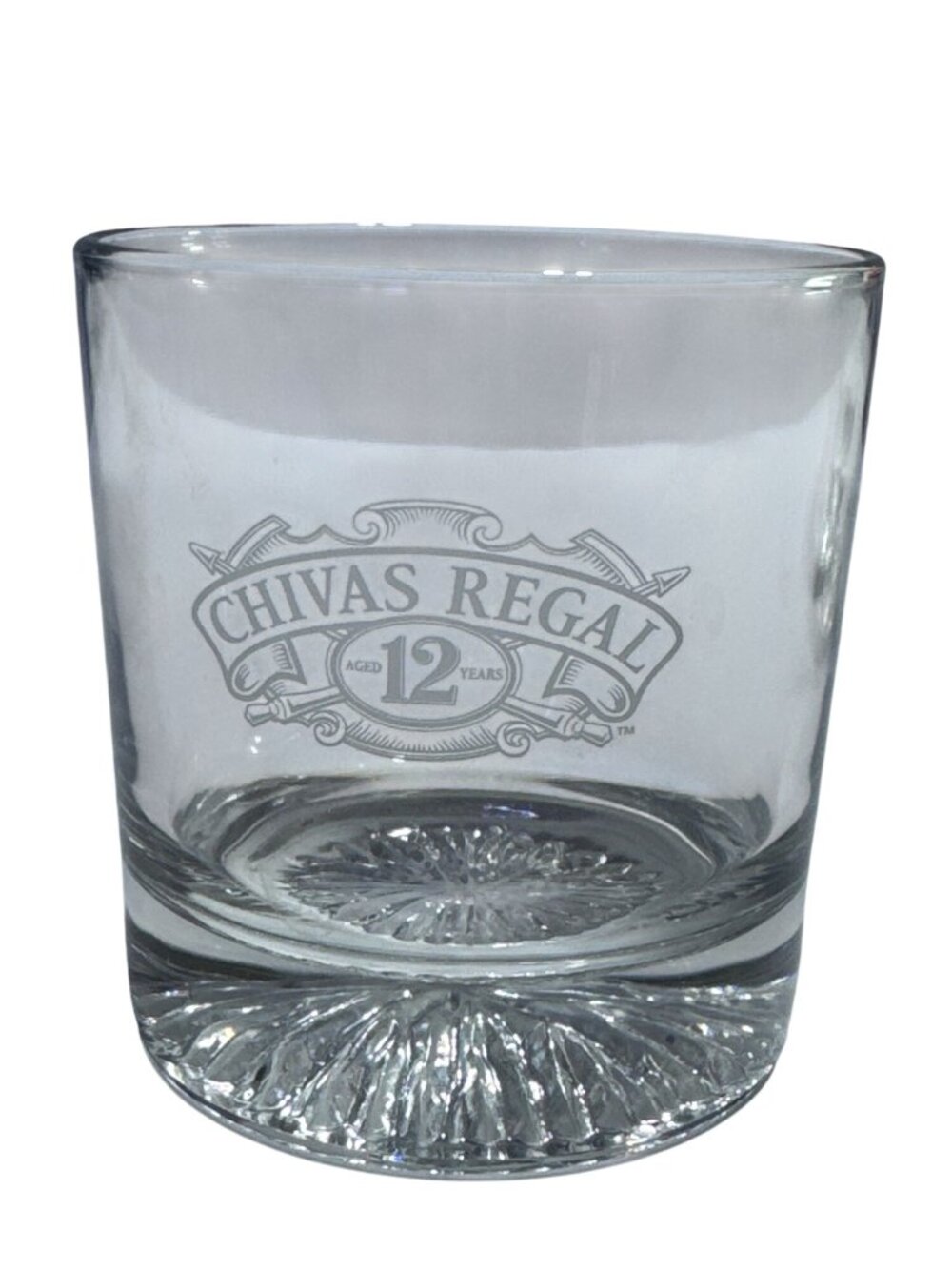 Chivas Regal 12 Year Old Whiskey Glass Set Of 2 Crystal Clear Heavy Base